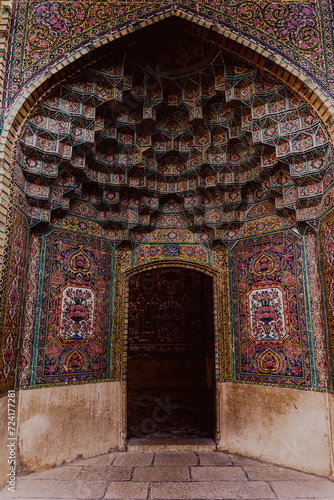 Nasir Al-Mulk Mosque in Shiraz, Iran, also known as Pink Mosque photo