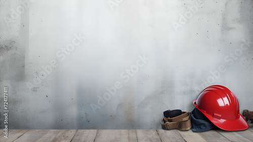 worker with helmet and hammer texture, wall, grunge, floor, dark, vintage, old, light, cloud, water, smoke, nature, fog, room, woman Generative AI