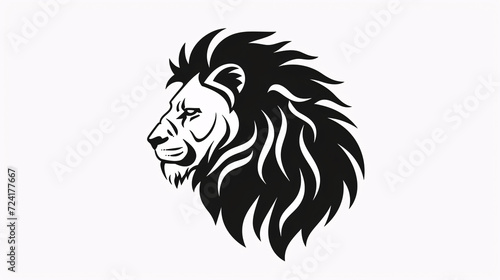 a black and white lion head
