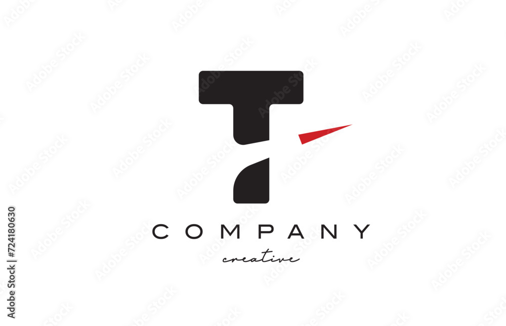 T arrow letter logo icon design vector illustration. Creative template for a business or company in black and red T arrow letter logo icon design vector illustration. Creative template for a business or company in black and red
