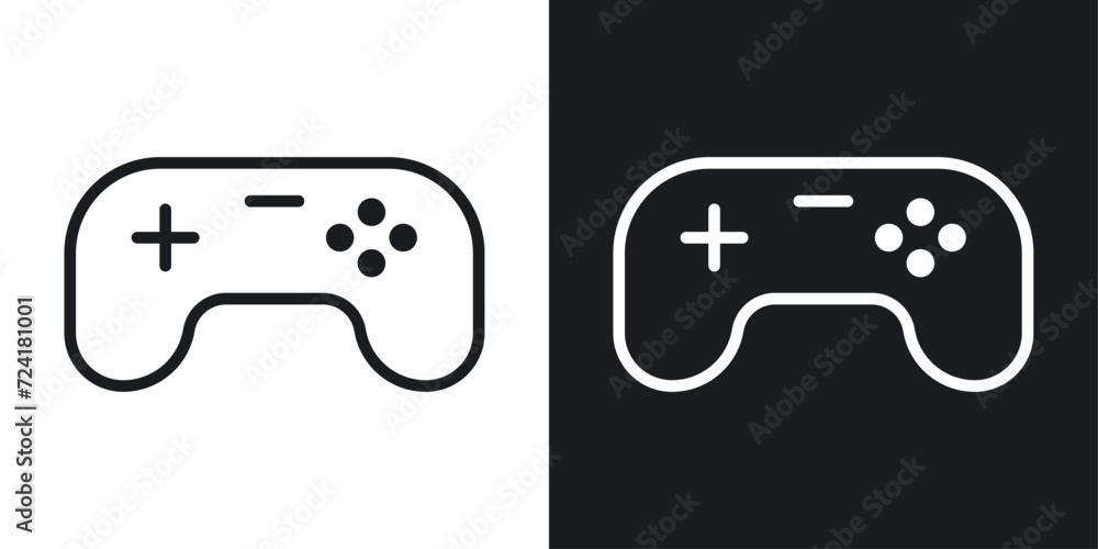 Video Game Controller Icon designed in a line style on white background.