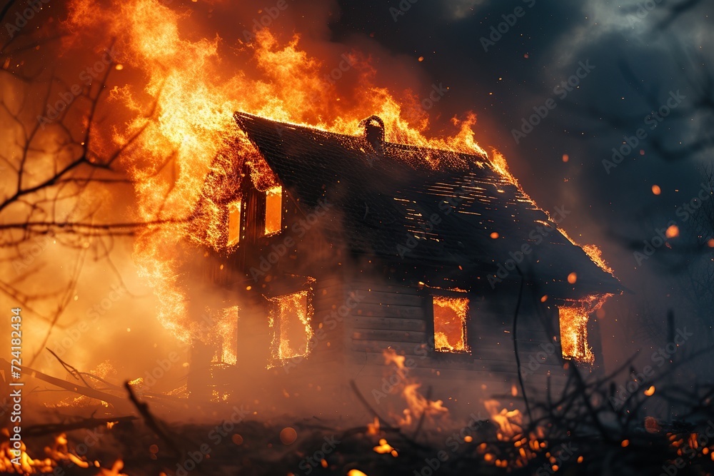 Fire in residential building Fire in residential building