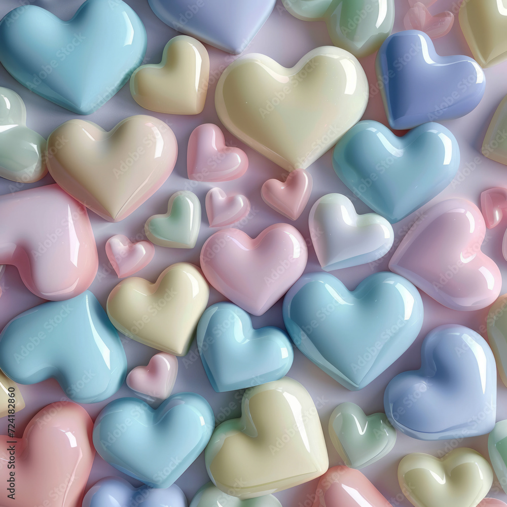 3d hearts background pastel colors 3d hearts background pastel colors