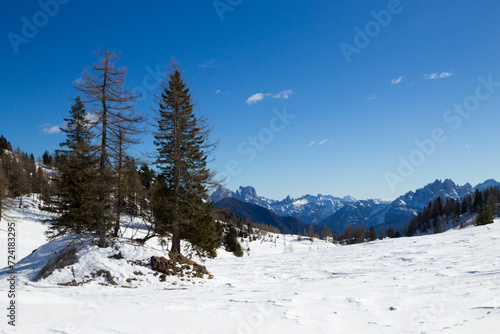 Dolomites landscape in Alleghe area, Italian alps © elleonzebon