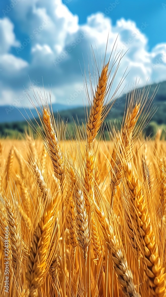 Golden Wheat Field under Blue Sky Golden Wheat Field under Blue Sky