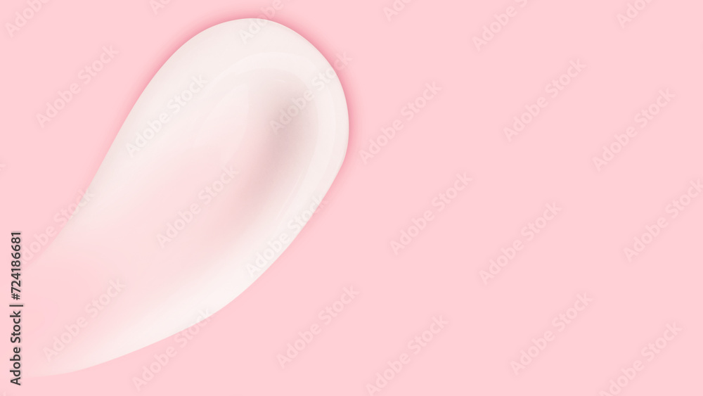 Smears of white cream on pink background Smears of white cream on pink background