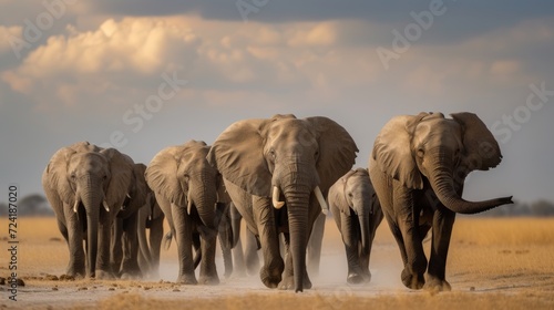 Symbolic Elephants Displaying Strength and Wisdom in African Landscape