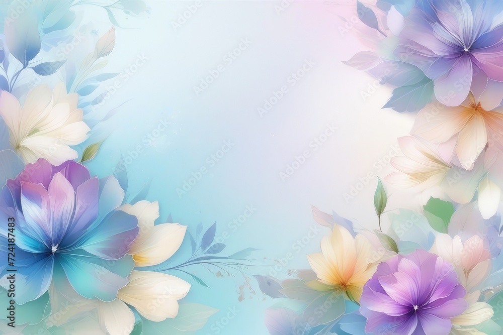 Obraz premium floral background, watercolor, pastel color, gerado com ia