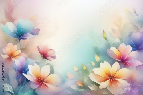 floral background, watercolor, pastel color, gerado com ia © MarioSergio