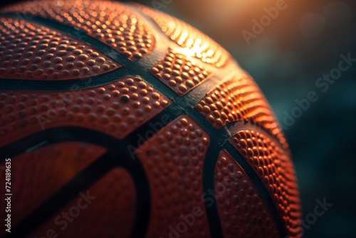 Close-Up Detail of Basketball Texture Highlighting the Beauty of Sports Gear Design