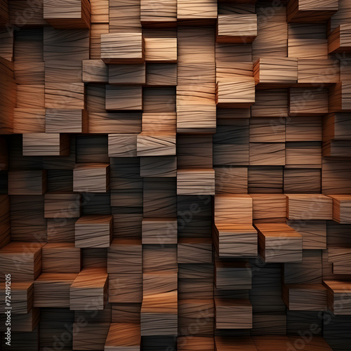 the background has cubic wood texture Free Photo,, 3d wooden pattern panel with wooden background for wall 3d illustration abstract low poly background polygonal shapes background geometric shape