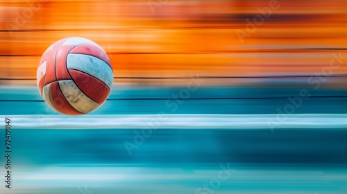 A Blurred Volleyball in Flight Against an Isolated Background