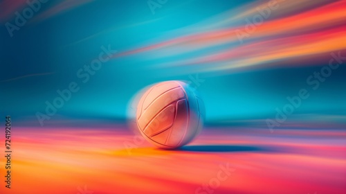 A Blurred Volleyball in Flight Against an Isolated Background