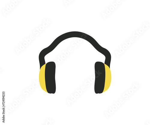 Safety protective ear muffs icon. Protective headphones. Construction protective ear muffs for hearing protection vector design and illustration.
