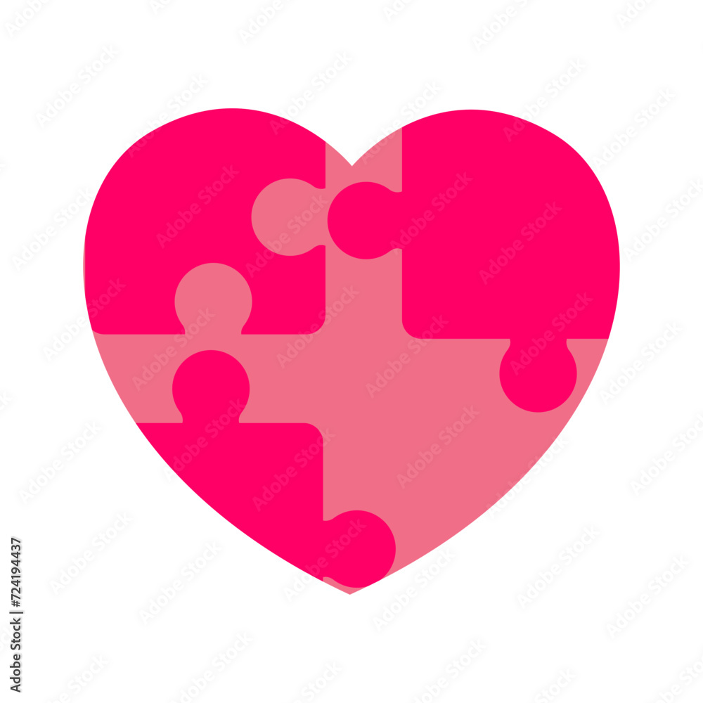 Jigsaw puzzle heart icon