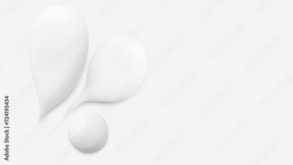 Smears of white cream on light background Smears of white cream on light background