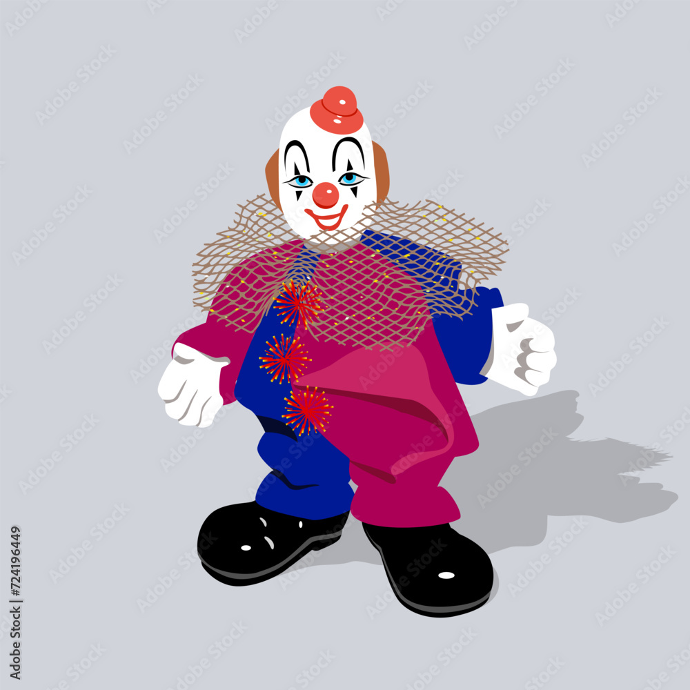 Funny clown on white background. Vector object Funny clown on white background. Vector object