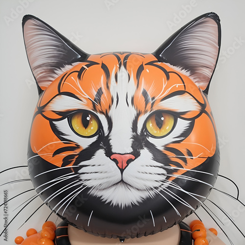 Inflatable Cat Head Balloon AI generated photo