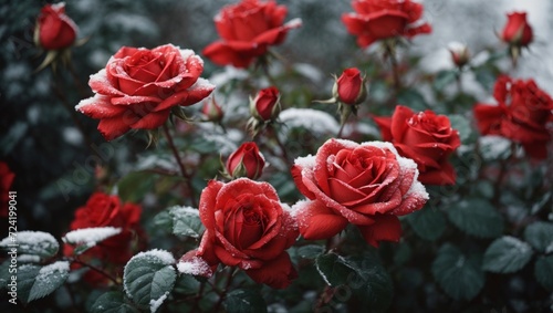 Red roses in the garden