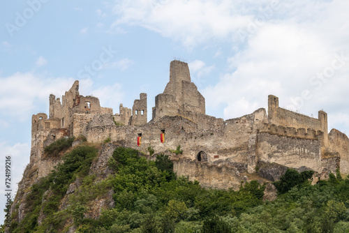 The ruins of the Beckov castle, standing on a rock cliff. © Jn