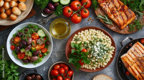 A picturesque array of Mediterranean-inspired dishes