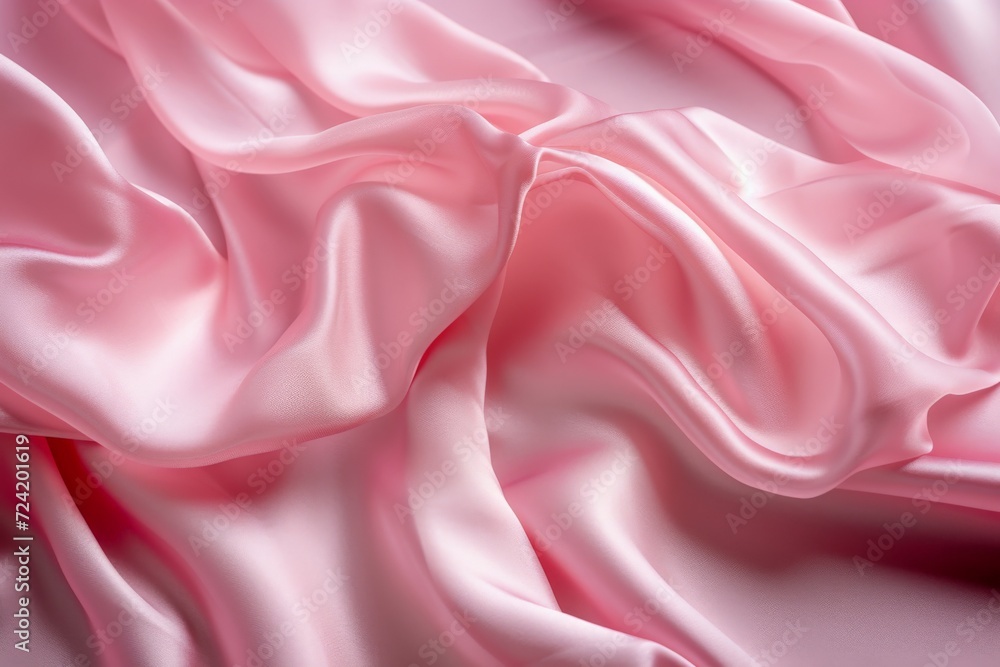 Smooth shiny pink satin fabric background. Flowing silk cloth. Elegant textile design. Backdrop for banner, wallpaper, card, interior, wedding, Women's Day Smooth shiny pink satin fabric background. Flowing silk cloth. Elegant textile design. Backdrop for banner, wallpaper, card, interior, wedding, Women's Day
