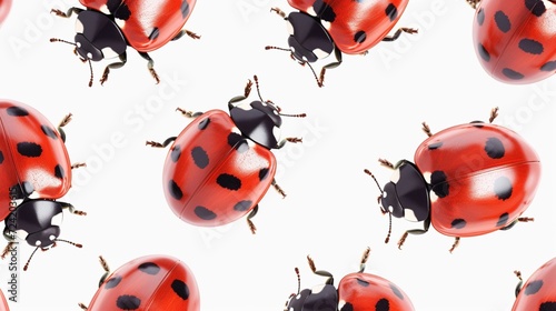 Ladybug seamless pattern, seasonal spring time design, decorative wallpaper