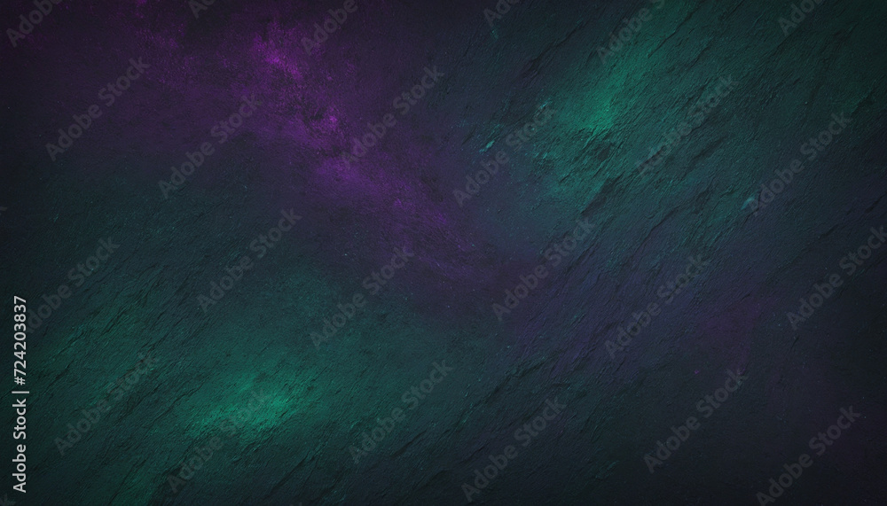 Fototapeta premium dark black green purple , empty space grainy noise grungy texture color gradient rough abstract background , shine bright light and glow template 