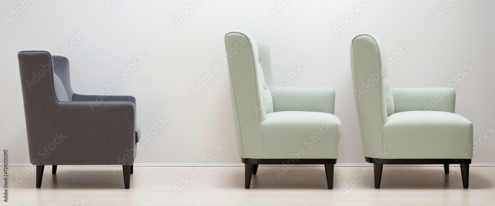 armchair different angles isolated on white background .