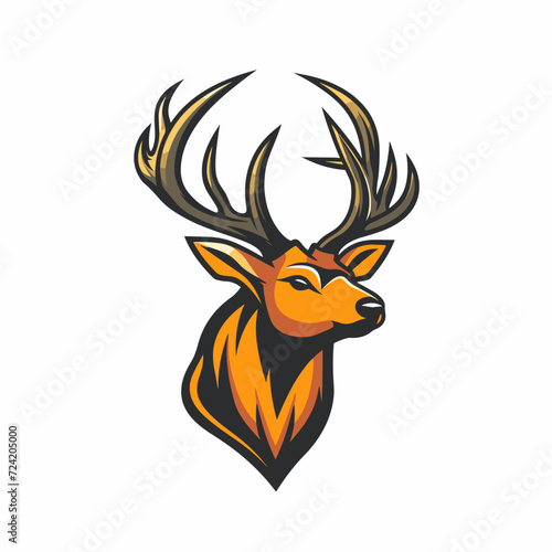 Esport vector logo deer, icon, sticker, head, symbol, reindeer, elk, stag © Stitch