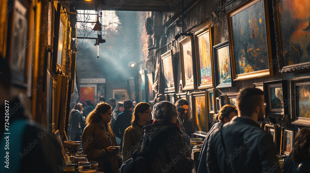 Exploring Cultural Riches, Visitors Engage with Artifacts in a Museum Setting Exploring Cultural Riches, Visitors Engage with Artifacts in a Museum Setting