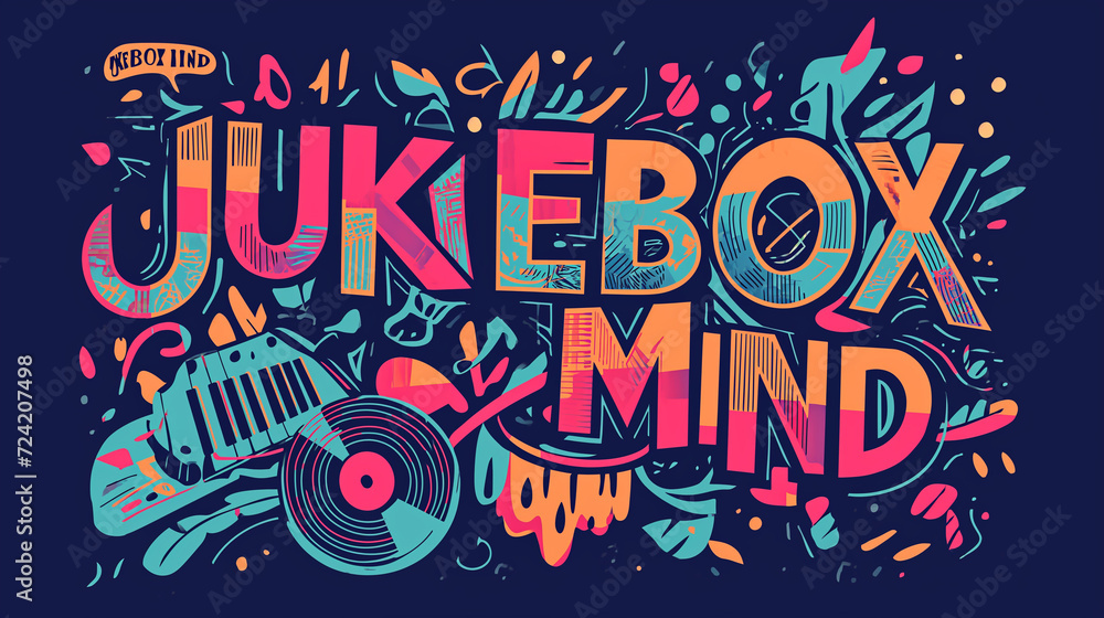 art explosion background, Colorful Frontal Display 'JukeBox Mind'
