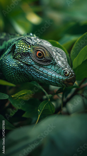 Close-Up of a Stunning Lizard