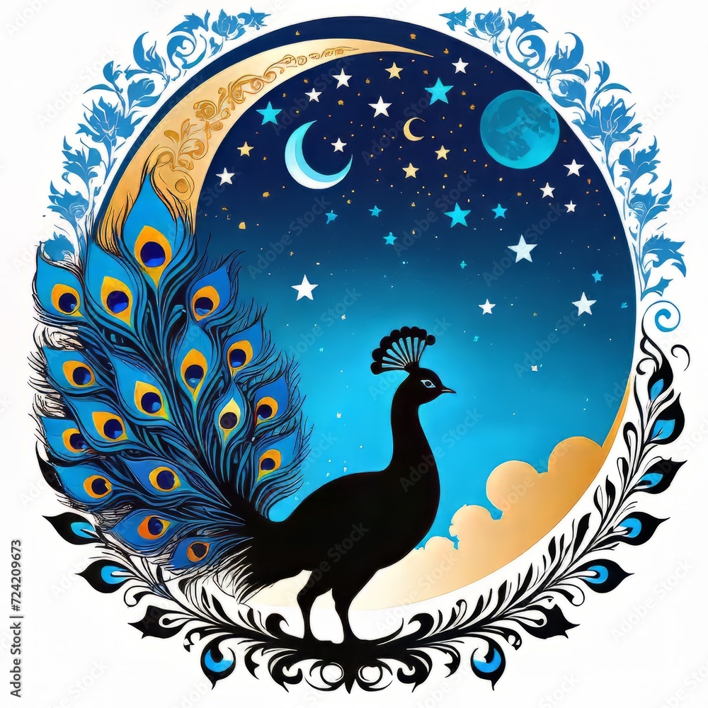 Fototapeta premium peacock at night