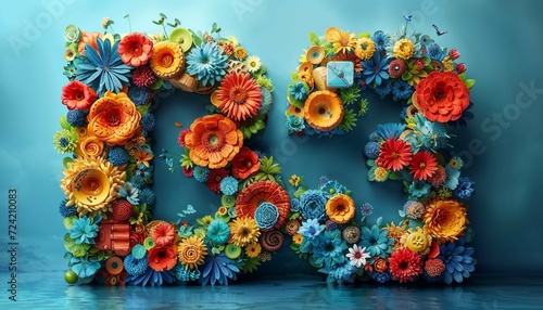 Numbers Made Of Flowers
