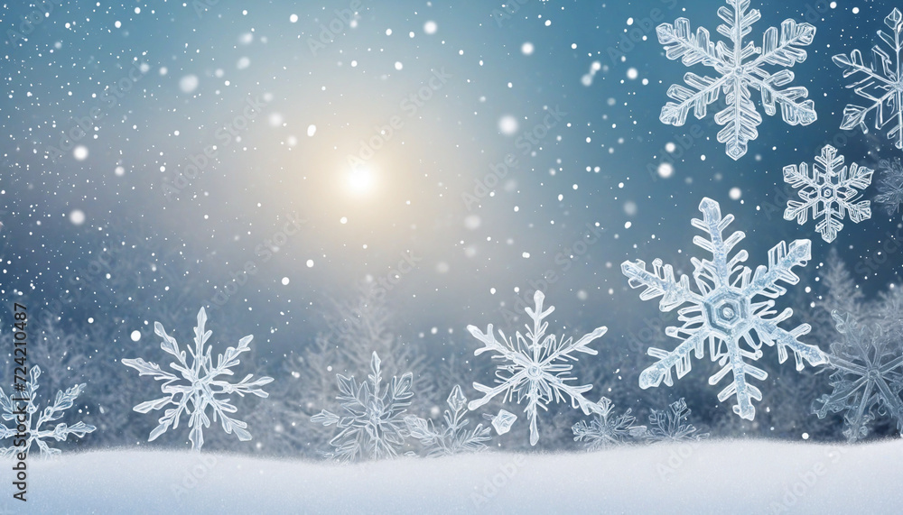 Snowflakes winter background with blurry lights Snowflakes winter background with blurry lights
