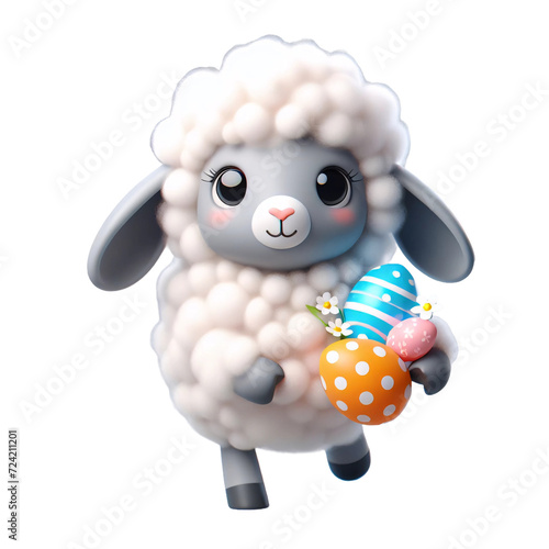 Happy Easter Sheep Png Clipart Design, kids easter printable farm animals png