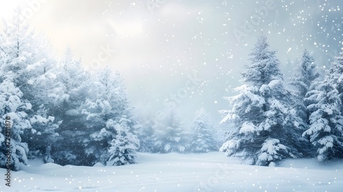 A clearing in a snow covered forest