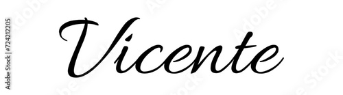 Vicente  - black color - name written - ideal for websites,, presentations, greetings, banners, cards, books, t-shirt, sweatshirt, prints, cricut, silhouette, sublimation	
