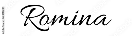 Romina  - black color - name written - ideal for websites,, presentations, greetings, banners, cards, books, t-shirt, sweatshirt, prints, cricut, silhouette, sublimation	
