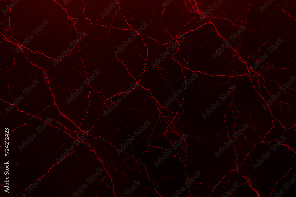 Burgundy grunge banner. Abstract stone wall texture background. Close-up shot with red veins. Dark rock backdrop with copy space