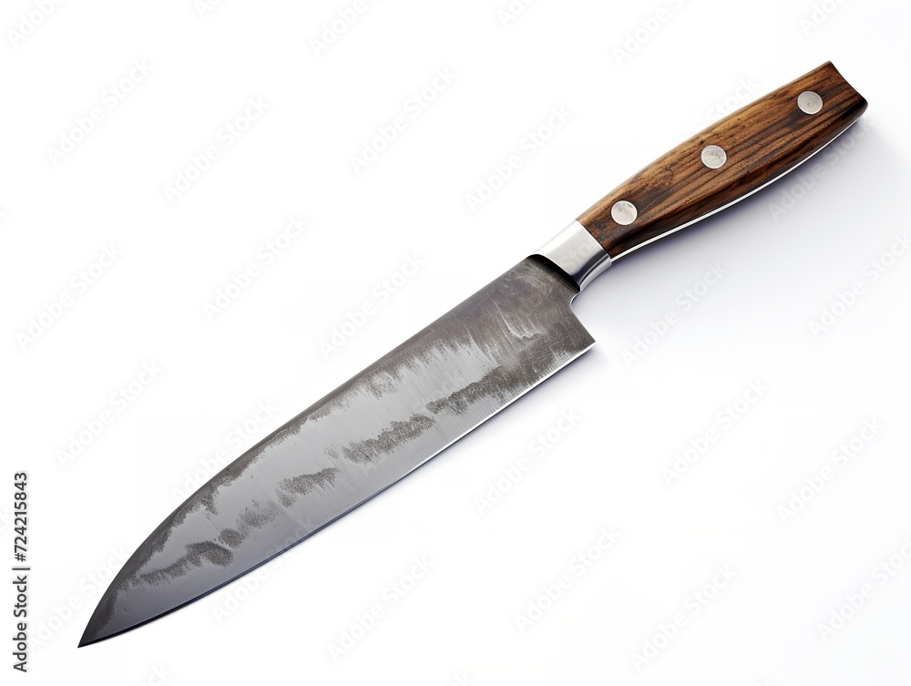 Stainless Steel Chef's Knife Culinary Precision Isolated on White Background AI Generated Stainless Steel Chef's Knife Culinary Precision Isolated on White Background AI Generated