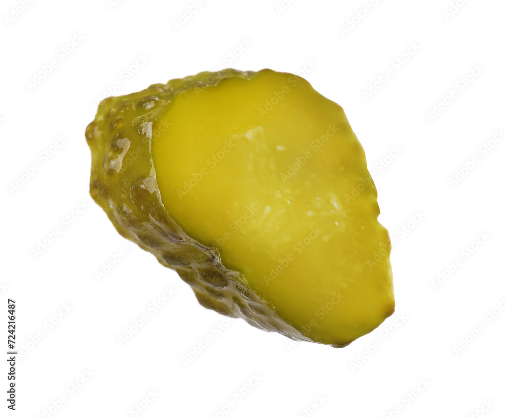 Slice of pickled cucumber isolated on white Slice of pickled cucumber isolated on white