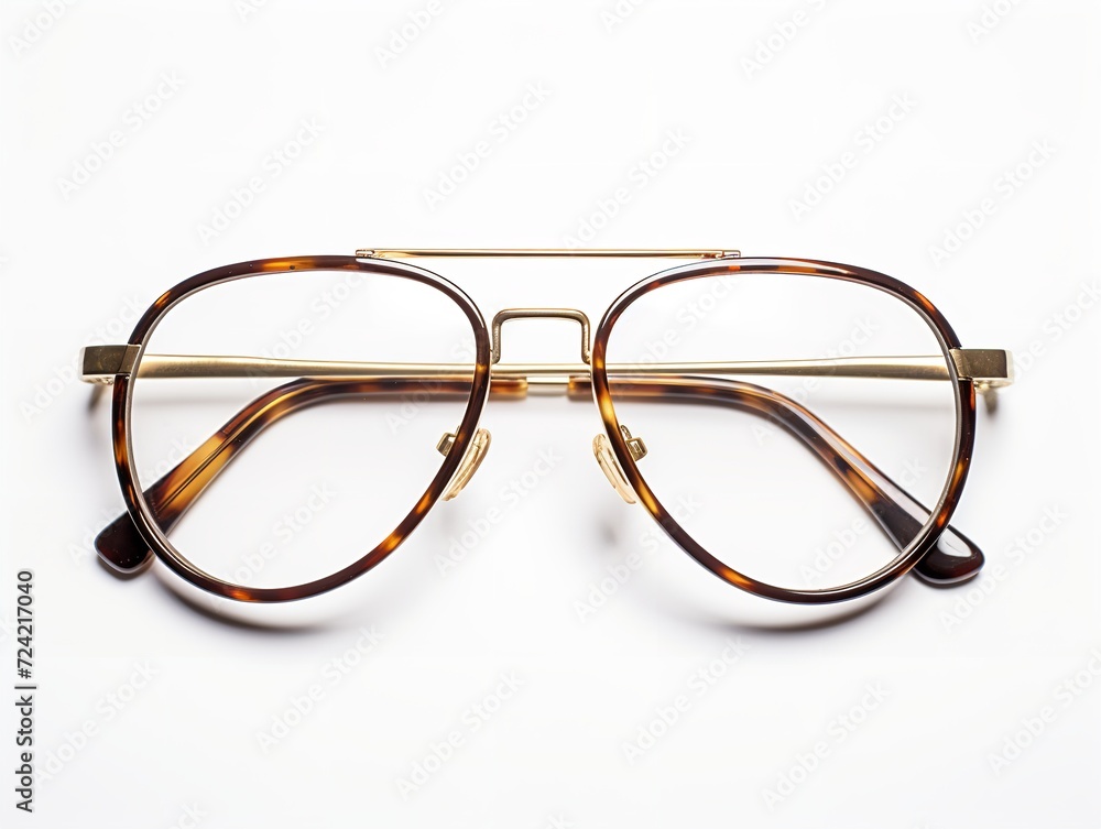 Designer Eyeglasses Fashion Accessory Isolated on White Background AI Generated Designer Eyeglasses Fashion Accessory Isolated on White Background AI Generated