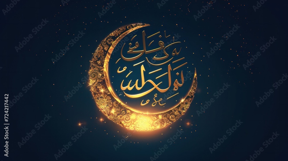 Ramadan Karim Arabic typography With moon and Islamic Dark Background 2022 Ramadan Karim Arabic typography With moon and Islamic Dark Background 2022