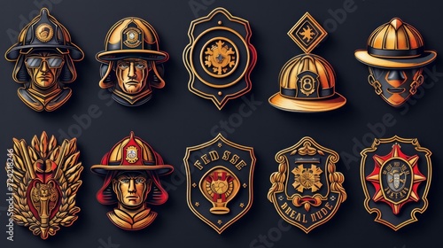 vector fire department emblems and design photo