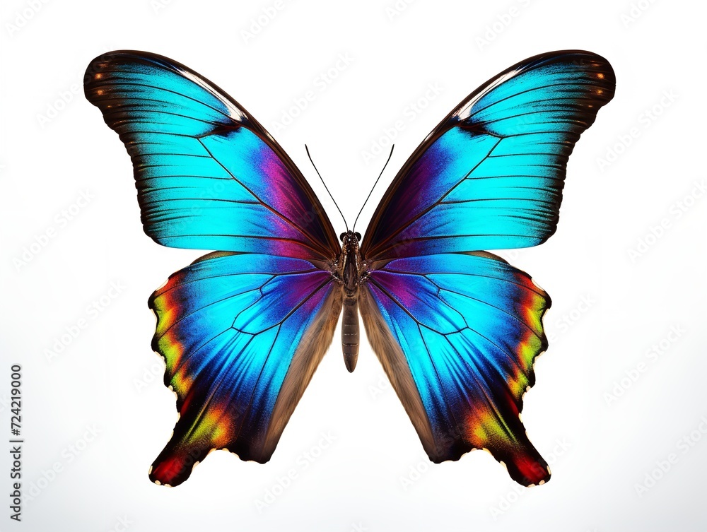 Obraz premium Exotic Butterfly Specimen Nature Isolated on White Background AI Generated