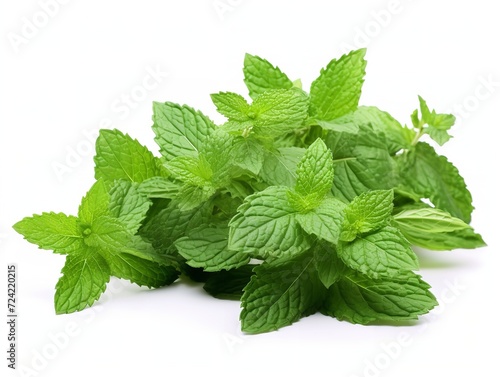 Fresh Mint Leaf Herbal Organic Isolated on White Background AI Generated