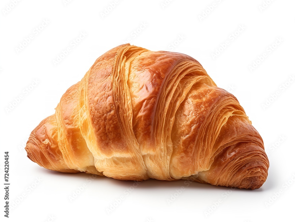 Fresh Croissant Breakfast Delight Isolated on White Background AI Generated Fresh Croissant Breakfast Delight Isolated on White Background AI Generated
