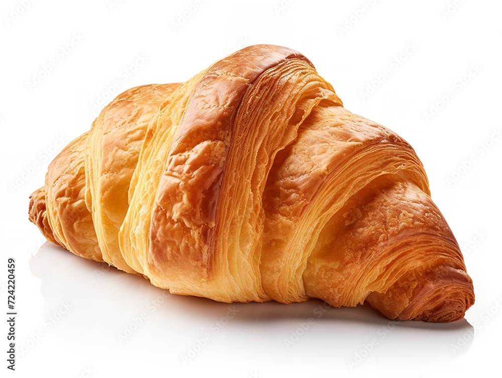 Fresh Croissant Breakfast Delight Isolated on White Background AI Generated Fresh Croissant Breakfast Delight Isolated on White Background AI Generated